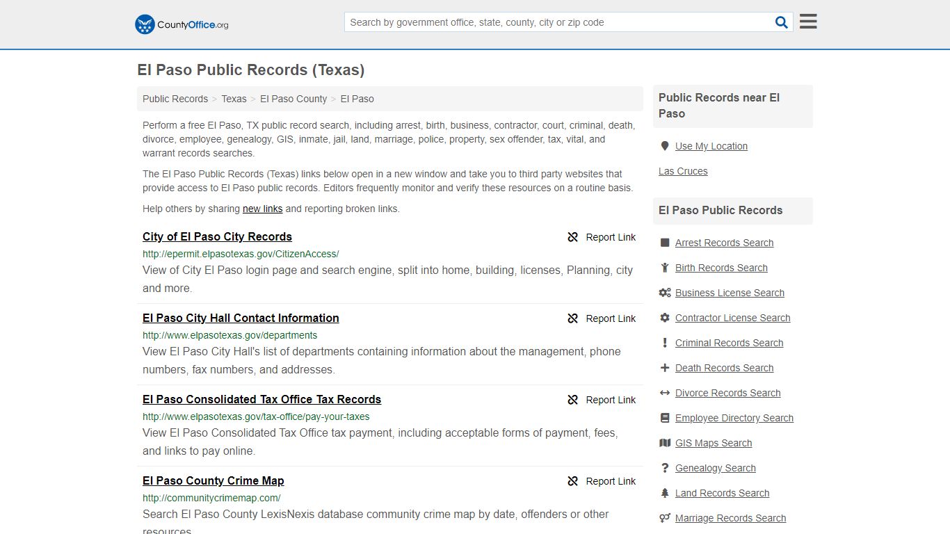 Public Records - El Paso, TX (Business, Criminal, GIS ...
